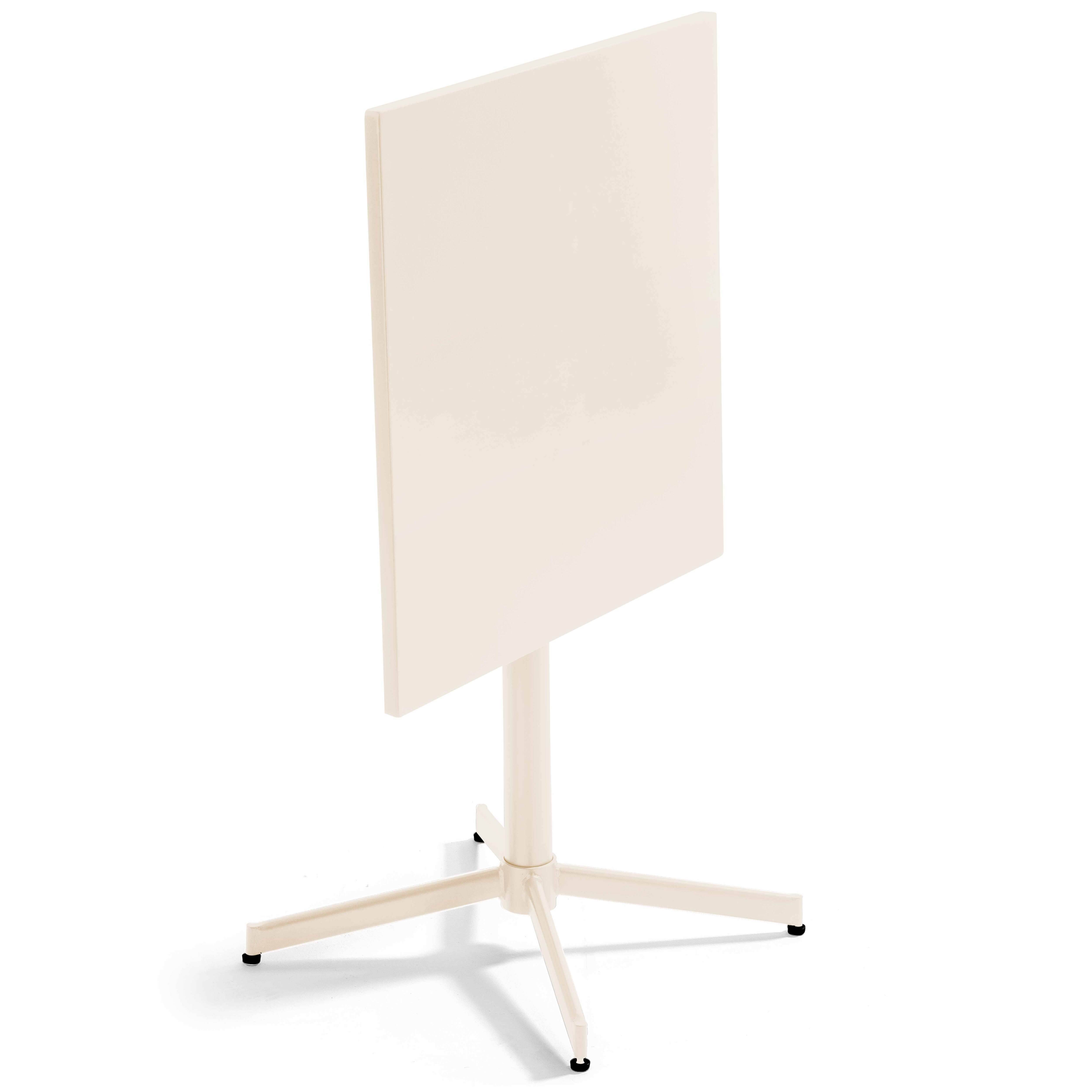 Oviala - Table de jardin carrée bistro inclinable en acier ivoire 70cm Palavas - Oviala - Imagen 4