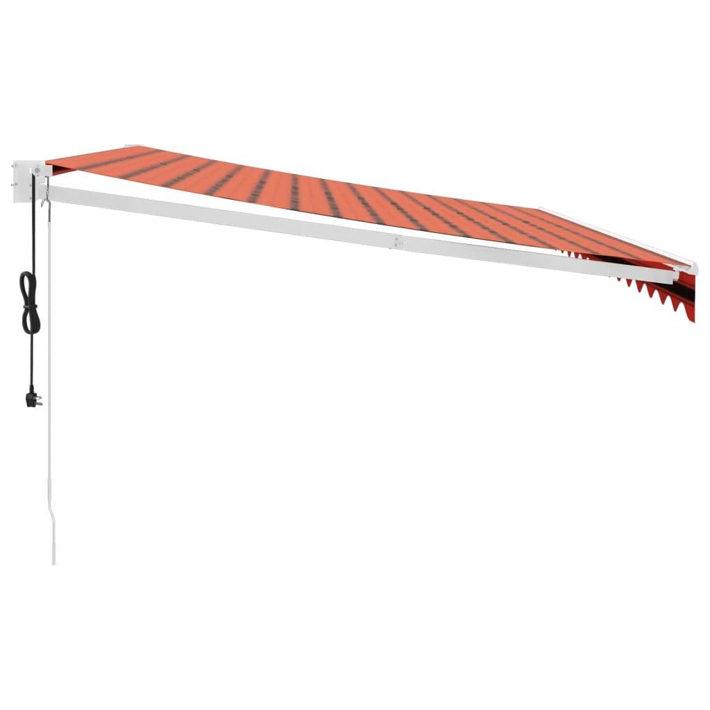 Store banne motorisé aluminium terrasse rétractable 4x3m orange marron - ComfortXL Outdoor Living - Image 6