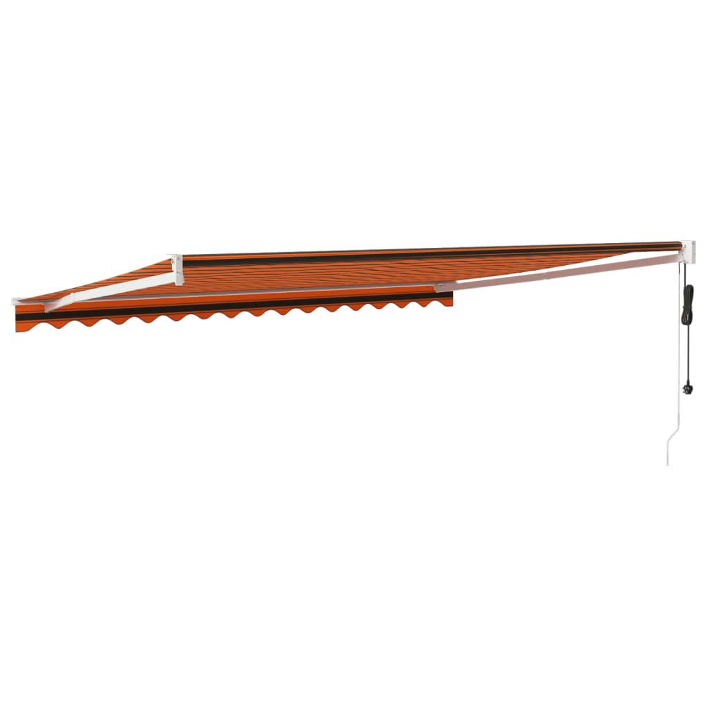 Store banne motorisé aluminium terrasse rétractable 4x3m orange marron - ComfortXL Outdoor Living - Image 5