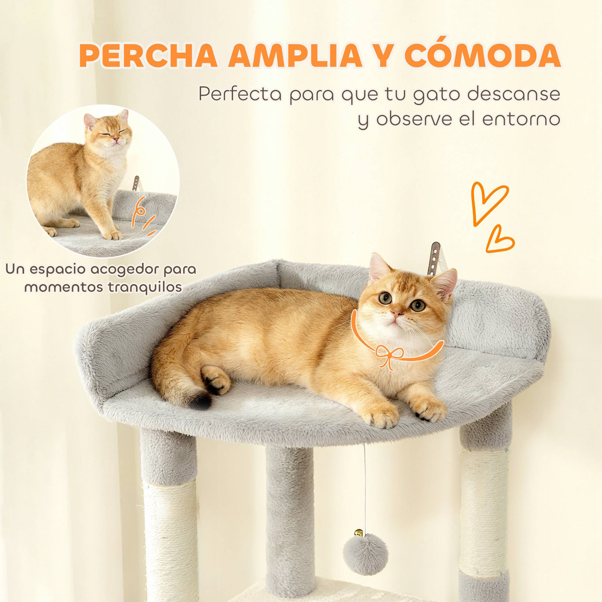 Arbre à Chat Géant 170 cm Panneau de Bois Multi-Niveaux avec Niches Hamac et Tunnel Gris Clair - ComfortXL Outdoor Living - Image 7