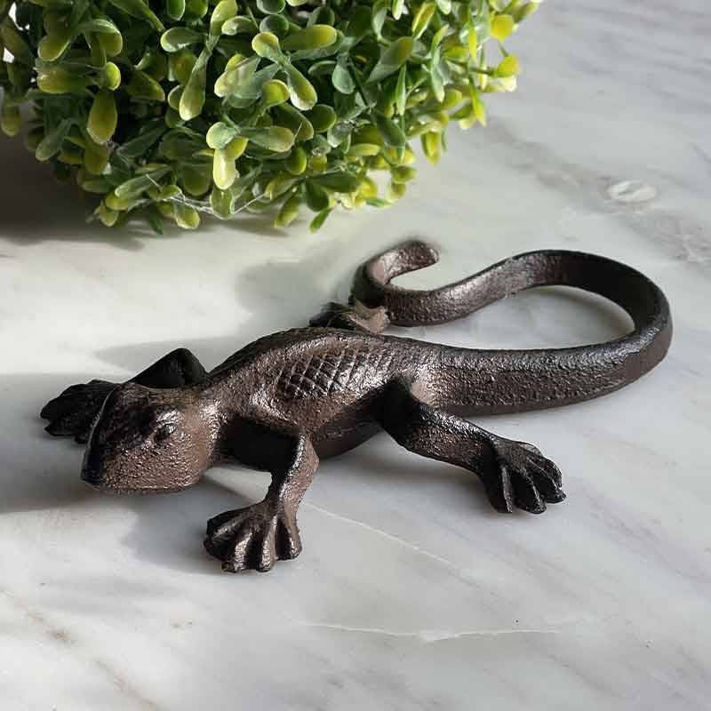 Dessous De Plat En Fonte - Motif Gecko/salamandre, Ajouré Ou Plein, Marron