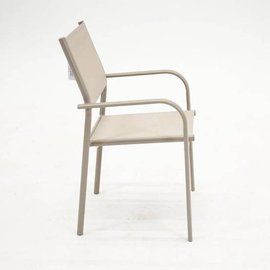 Proloisirs - Fauteuil Empilable Duca - Aluminium et TPEP - Sand et Sand - Image 2