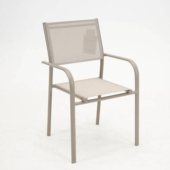 Proloisirs - Fauteuil Empilable Duca - Aluminium et TPEP - Sand et Sand - Image 1