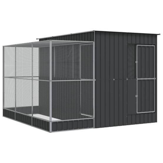 Cage Oiseaux Extérieure Acier Galvanisé 290x303cm Argent - ComfortXL Outdoor Living - Image 2