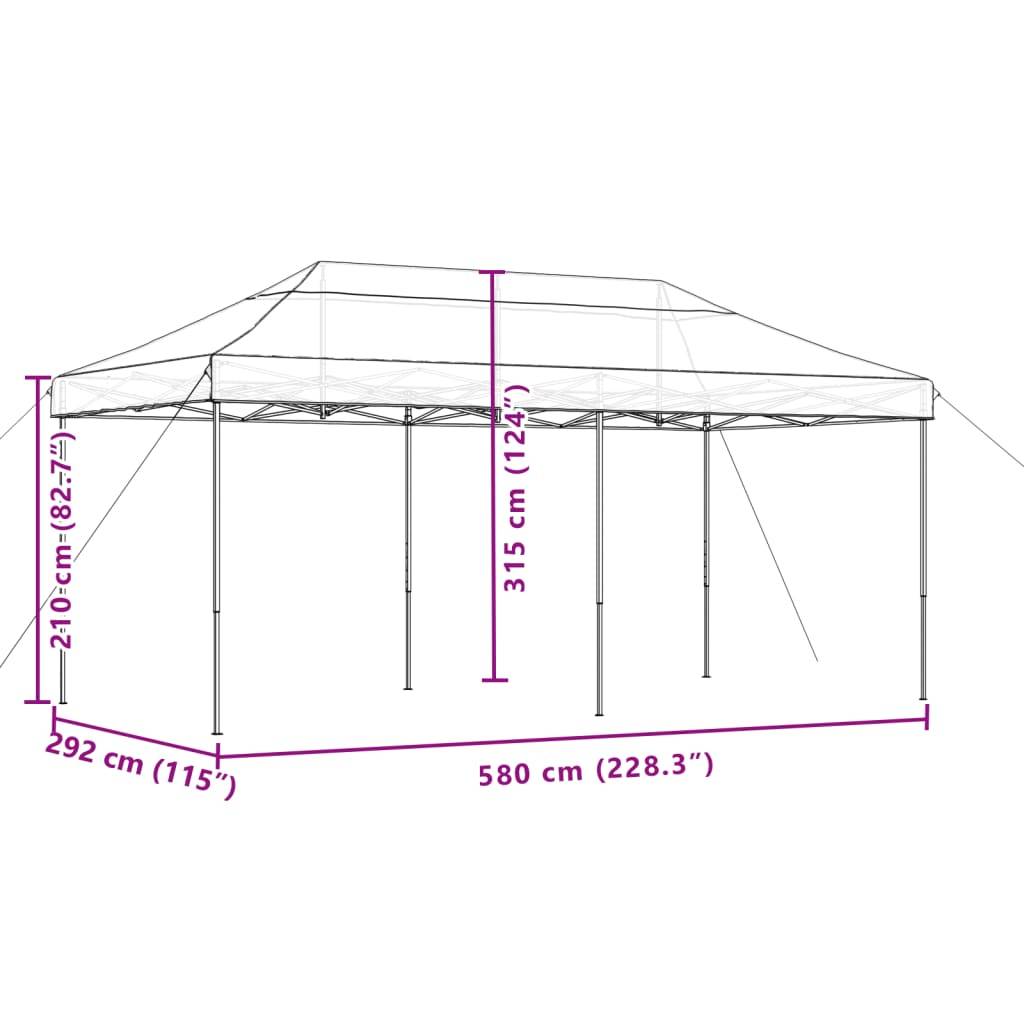 Barnum Professionnel Pliable 6x3 m Acier Tente de Marché Robuste Marron – ComfortXL Outdoor Living - Image 9