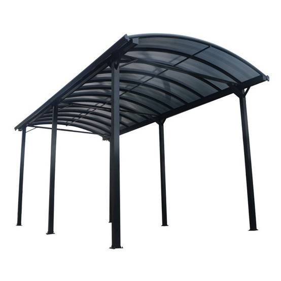 Carport aluminium anthracite 27,36 m² pour camping-car toit polycarbonate 6mm anti-UV X-Metal - Image 4