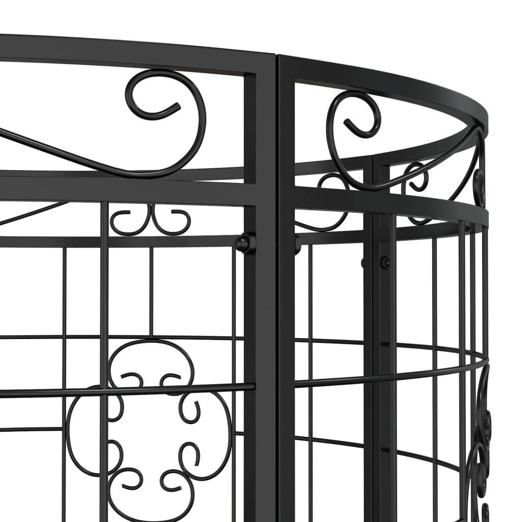 Helloshop26 - Banc de jardin meuble de patio d'extérieur terrasse circulaire tour d'arbre diamètre 137 cm noir acier - Imagen 4