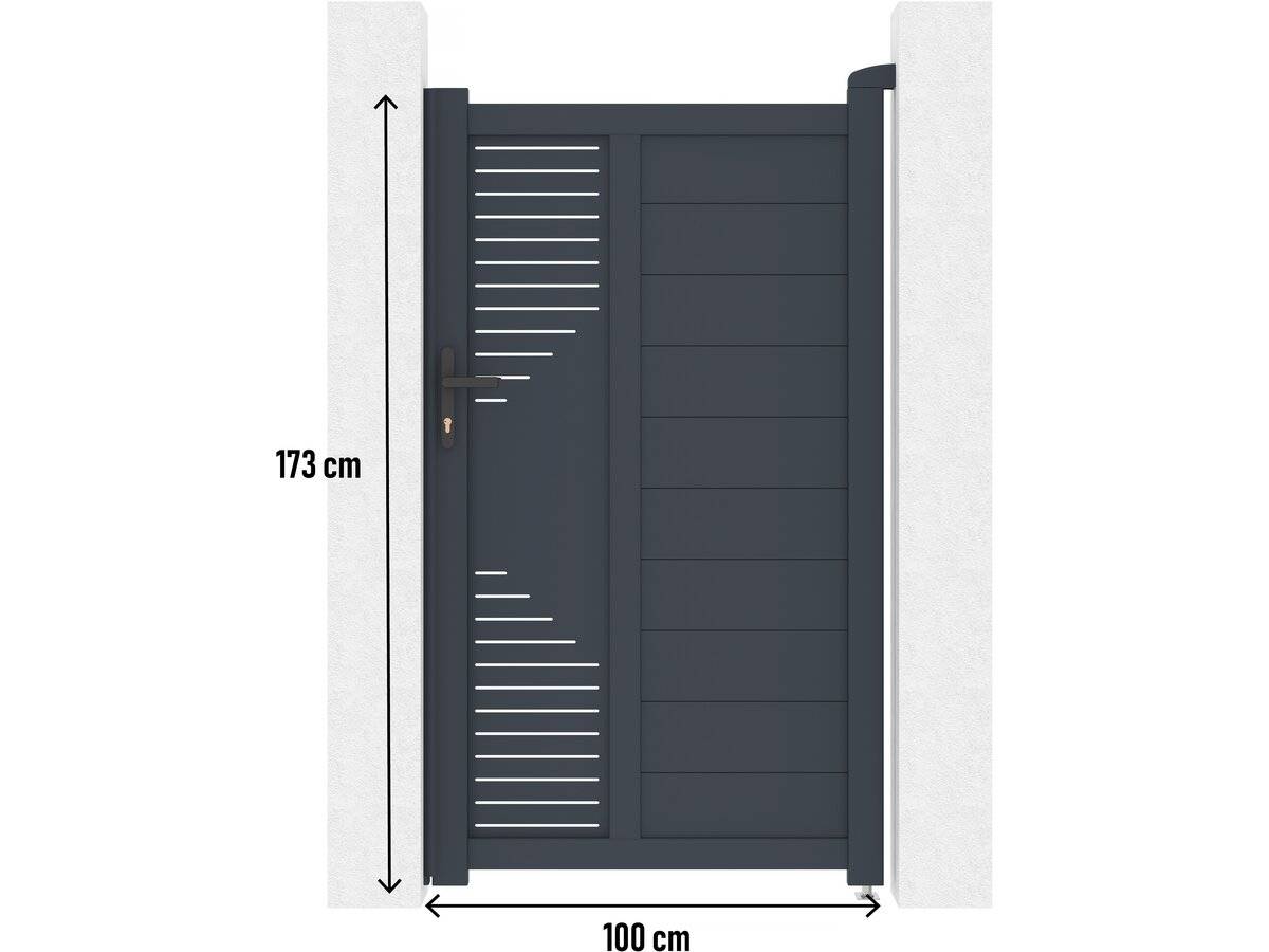 Portillon En Aluminium "jean" - 100 X 173 Cm - Anthracite -habitat Et Jardin - Imagen 3