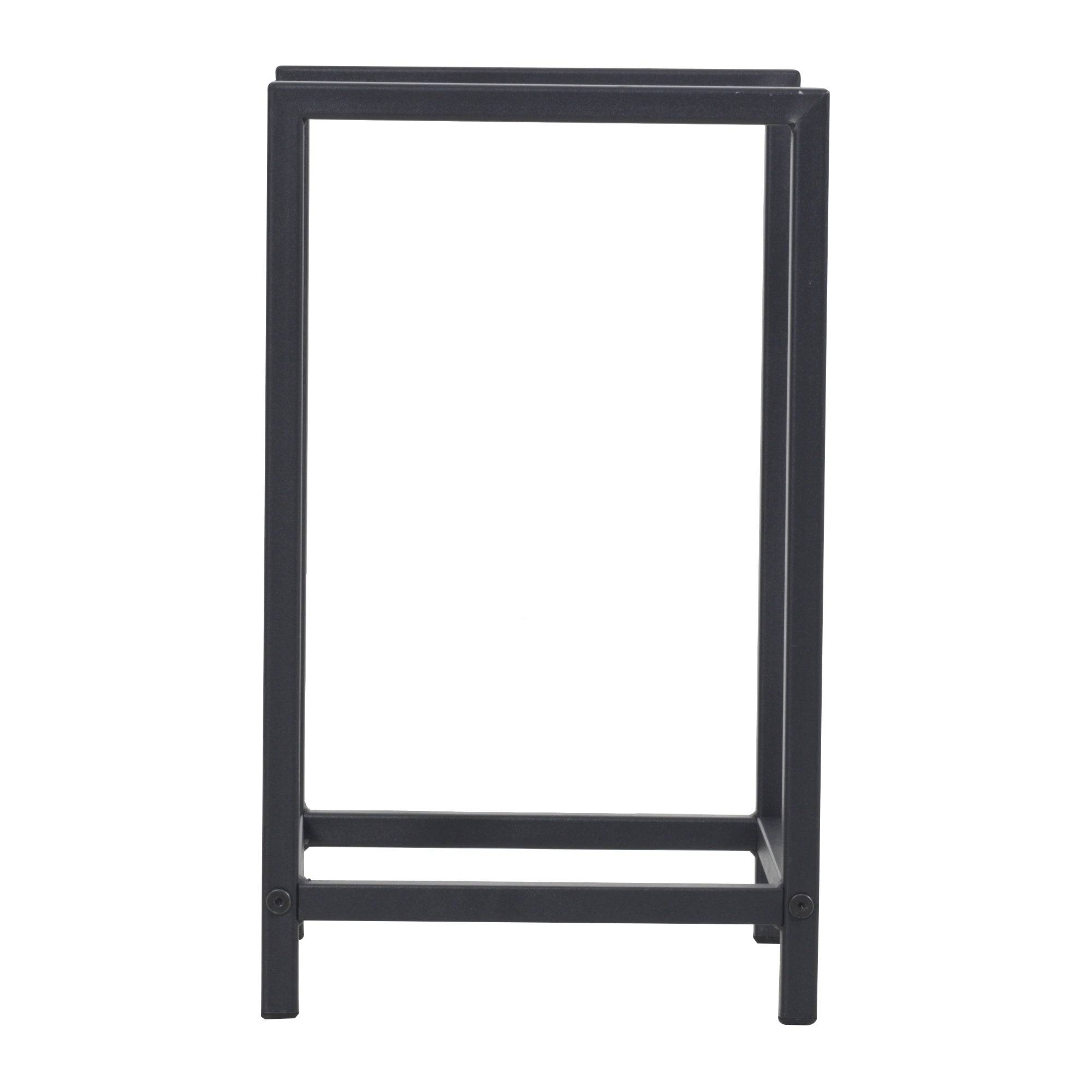 Helloshop26 - Range-bûches pour usage intérieur extérieur porte-bûches design support rangement bois de chauffage en acier 40 x 30 x 50 cm noir - Imagen 5
