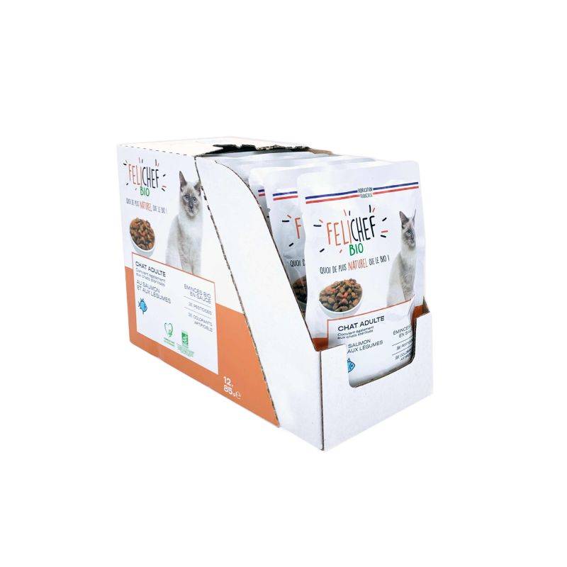Felichef - PATEE BIO CHAT ADULTE STERILISE SAUMON - FELICHEF 12*85 g - Imagen 2