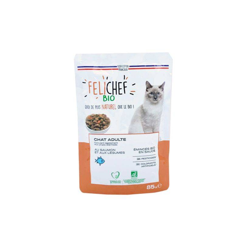 Felichef - PATEE BIO CHAT ADULTE STERILISE SAUMON - FELICHEF 12*85 g - Imagen 1