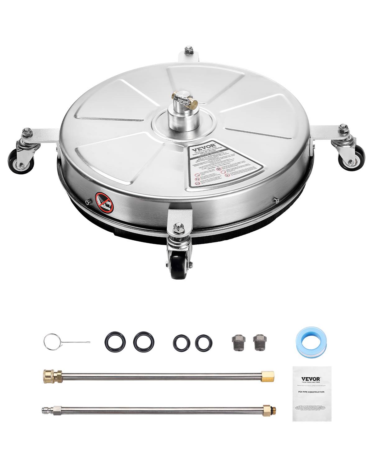 VEVOR Nettoyeur surface HP 465mm, acier inox, 275 bar, 2 buses. - Image 1
