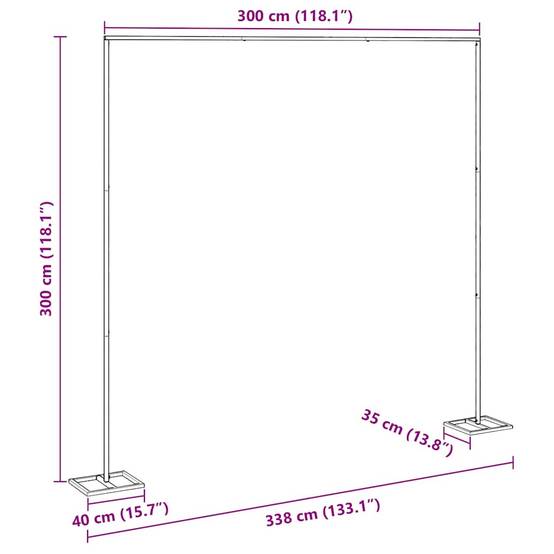 Très grande arche carrée en acier doré pour cérémonie XXL 338x300 cm - ComfortXL Outdoor Living - Image 9