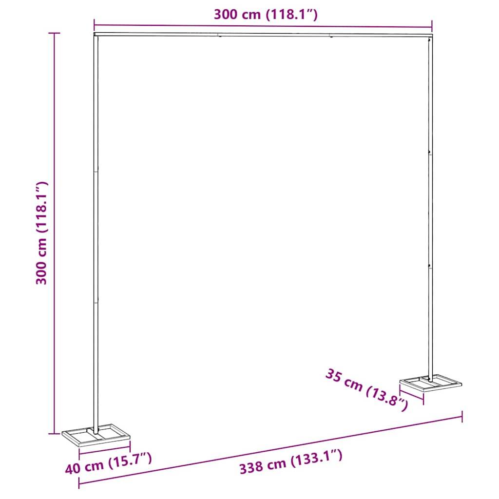 Très grande arche carrée en acier doré pour cérémonie XXL 338x300 cm - ComfortXL Outdoor Living - Image 9