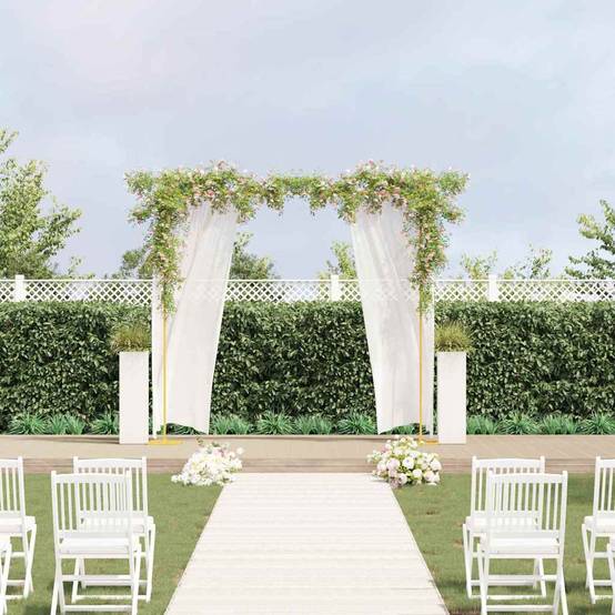Très grande arche carrée en acier doré pour cérémonie XXL 338x300 cm - ComfortXL Outdoor Living - Image 1
