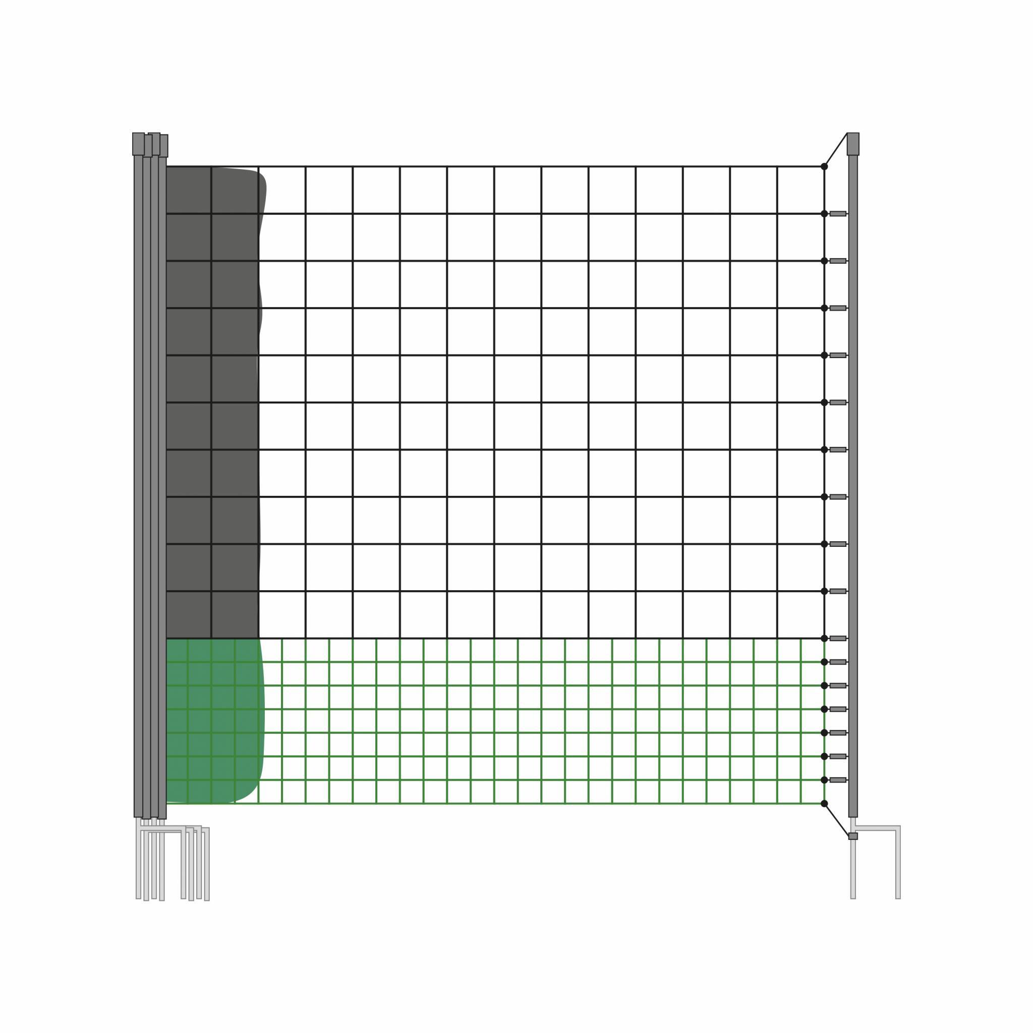 sweeek - Filet clôture 50 m pour poules avec 14 piquets double pointe, porte intégrée et sardines – Sweeek - Image 2
