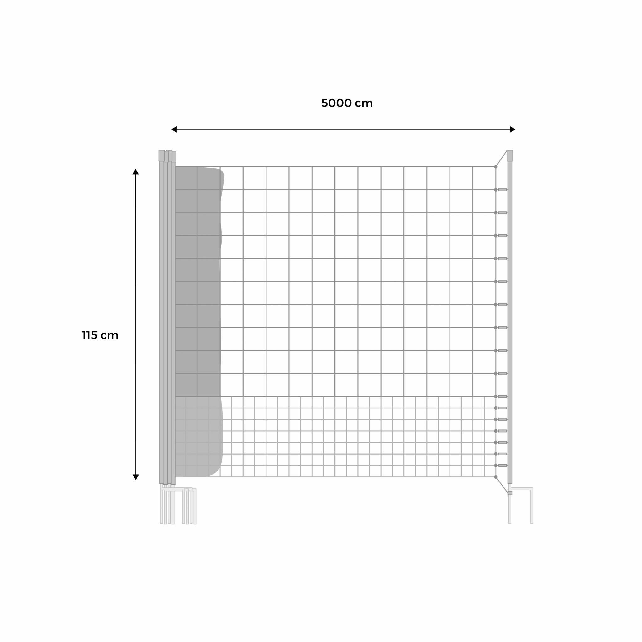 sweeek - Filet clôture 50 m pour poules avec 14 piquets double pointe, porte intégrée et sardines – Sweeek - Image 4