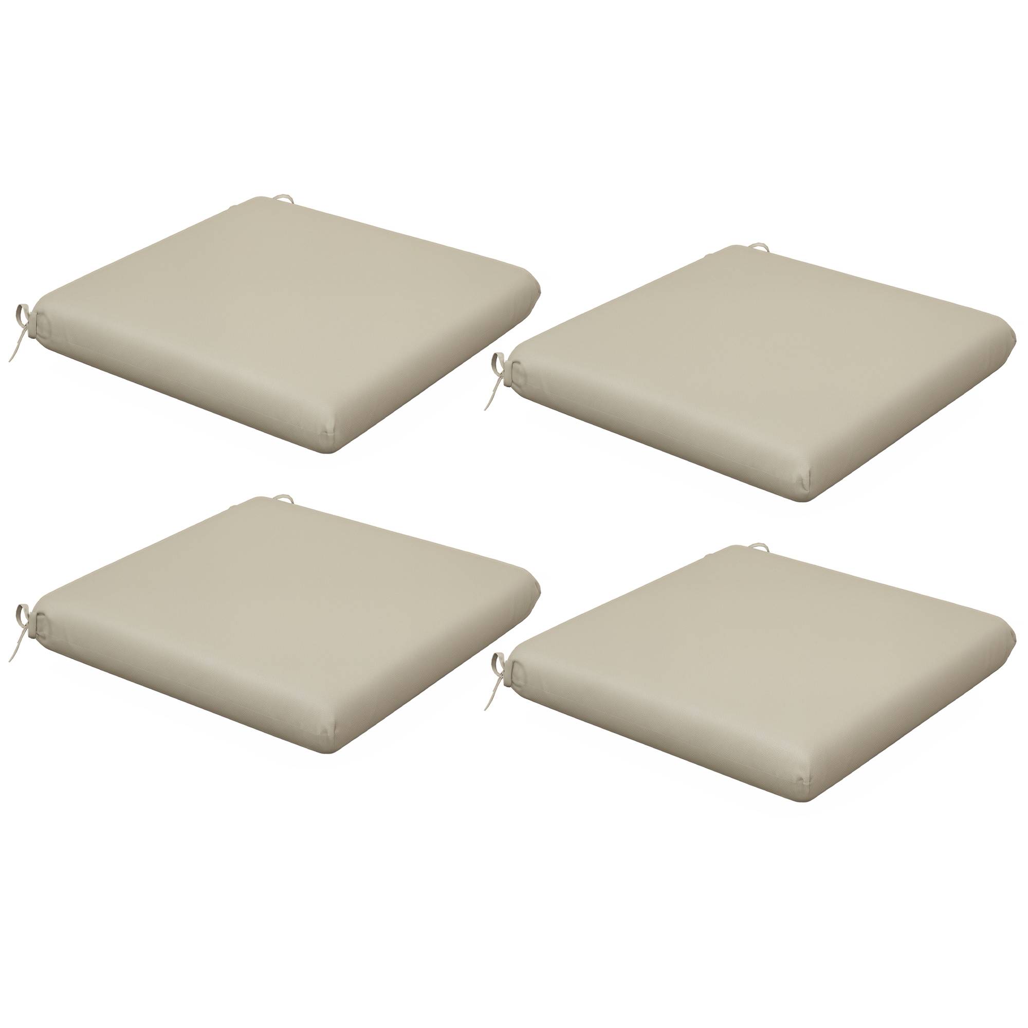 Lot 4 coussins chaise fil teint intérieur extérieur rembourrage épais 47x47 beige - ComfortXL Outdoor Living