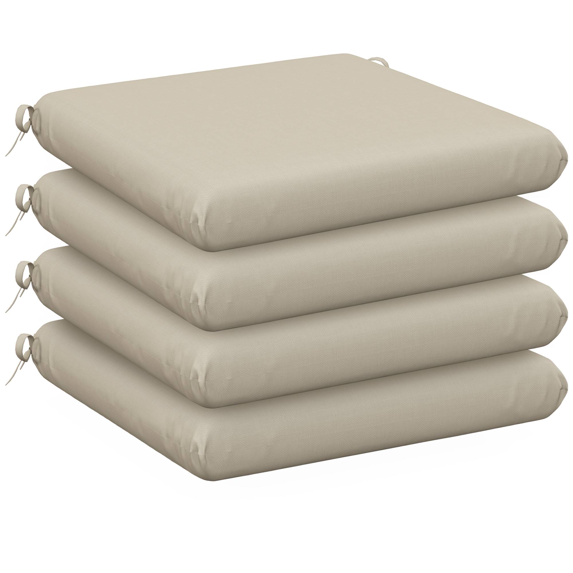 Lot 4 coussins chaise fil teint intérieur extérieur rembourrage épais 47x47 beige - ComfortXL Outdoor Living - Image 2