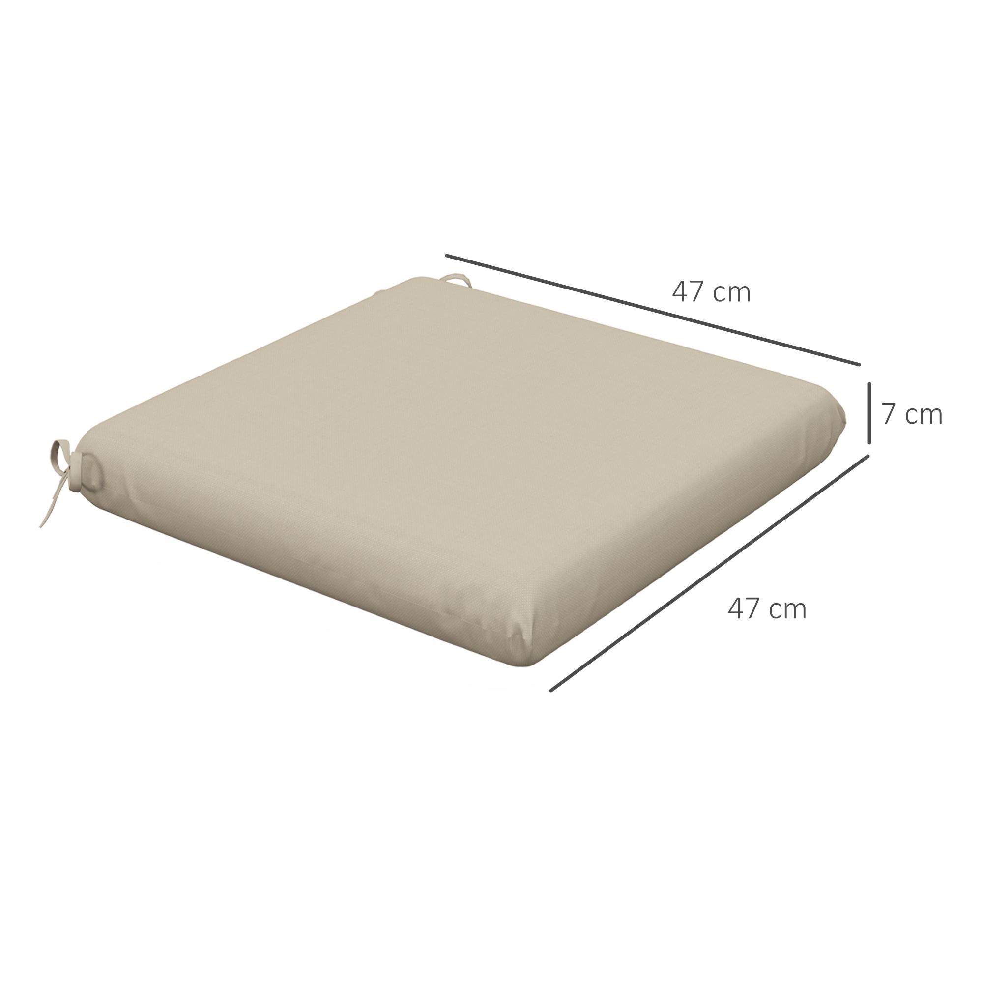 Lot 4 coussins chaise fil teint intérieur extérieur rembourrage épais 47x47 beige - ComfortXL Outdoor Living - Image 5