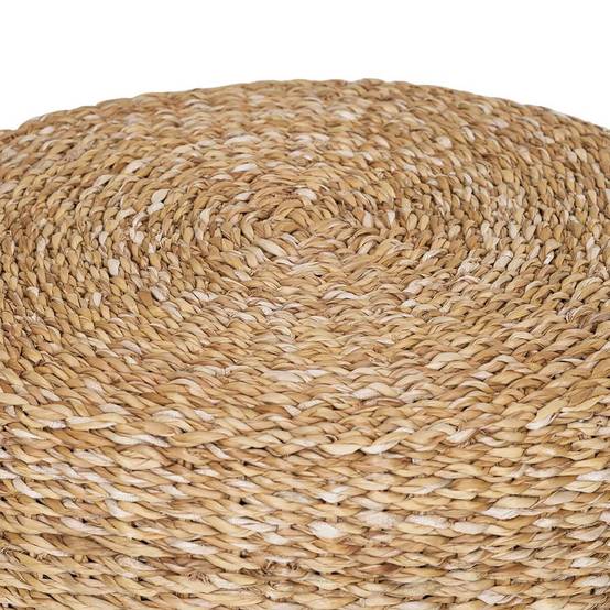 Pouf en jonc de mer naturel tressé Ø40cm - RIVALIA - Image 3
