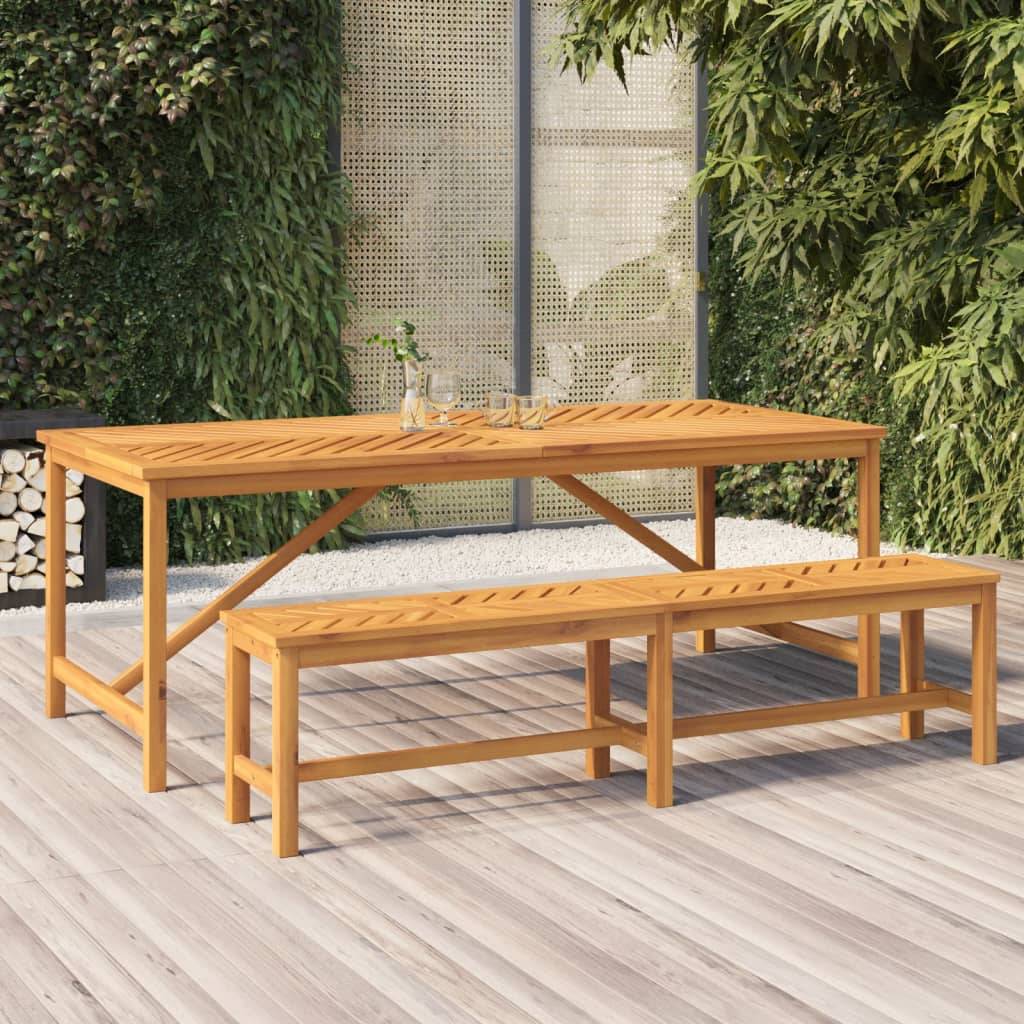 Table à manger de jardin bois d'acacia solide 200 x 90 x 74 cm - PANGIVO