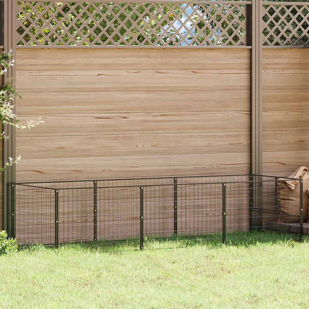 Vidaxl - Chenil Noir 3 m² Acier vidaXL 3082093 - Imagen 1