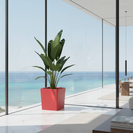Pot de fleurs carré cubio h 50 cm-plast'up rotomoulage - Imagen 4