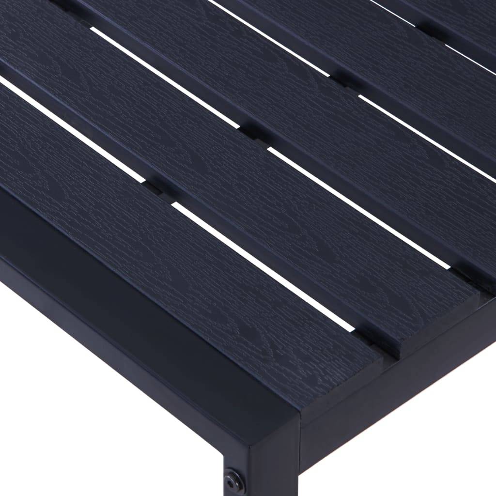 Helloshop26 - Banc de jardin meuble de patio d'extérieur terrasse 180 cm panneau ps noir - Imagen 4