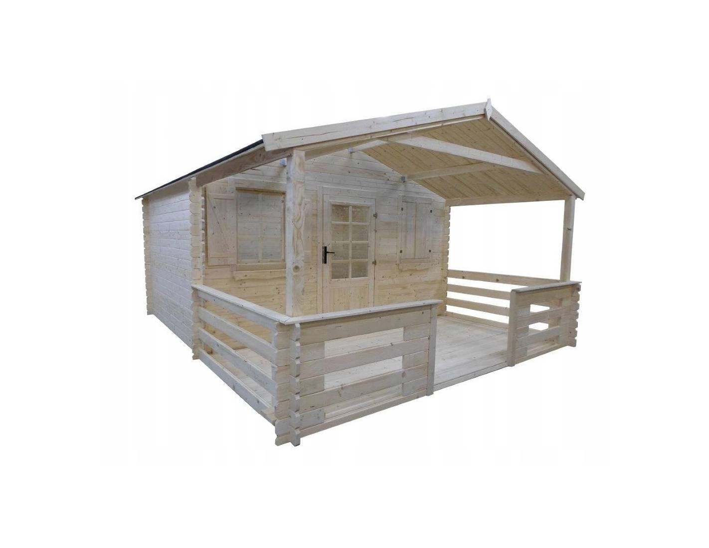 Altanka - Avant-toit en bois 4x2m pour le chalet de jardin 4m, traité, marron - DOM78 - ALTANKA - Imagen 3