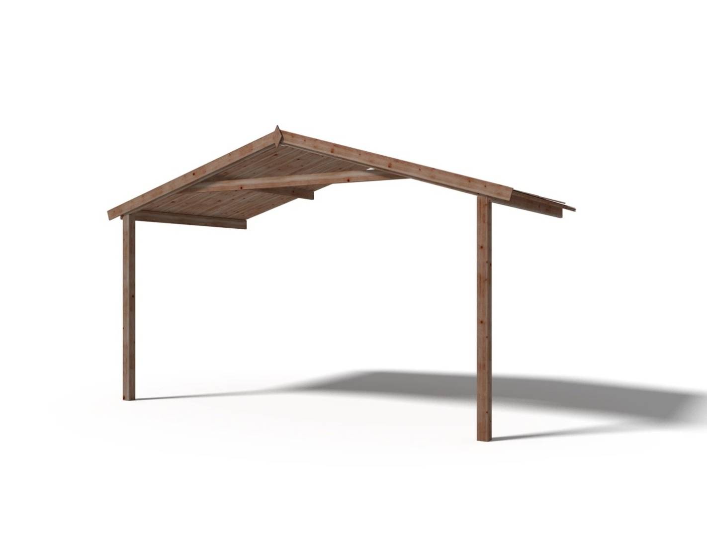 Altanka - Avant-toit en bois 4x2m pour le chalet de jardin 4m, traité, marron - DOM78 - ALTANKA - Imagen 1