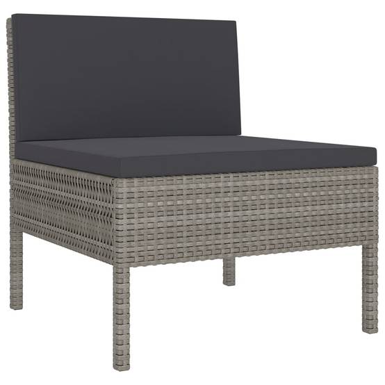 Helloshop26 - Salon de jardin meuble d'extérieur ensemble de mobilier 5 pièces avec coussins résine tressée gris - Imagen 3