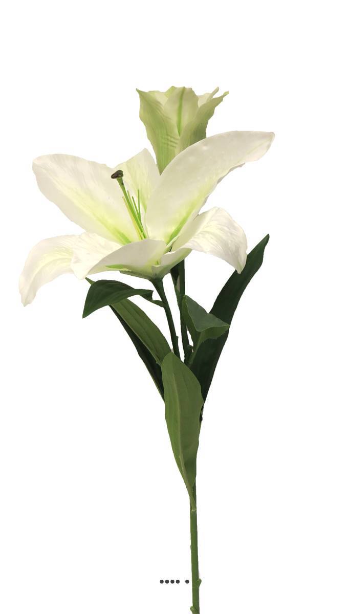 Artificielles - Lys commun artificiel, 2 fleurs, H 74 cm Crème - BEST - couleur: Crème - Imagen 2