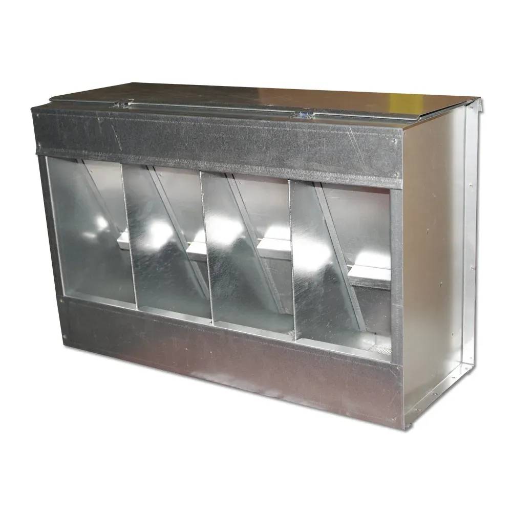 Mangeoire 20 kg 4 compartiments métal 46 x 17 x 40 cm - Image 2