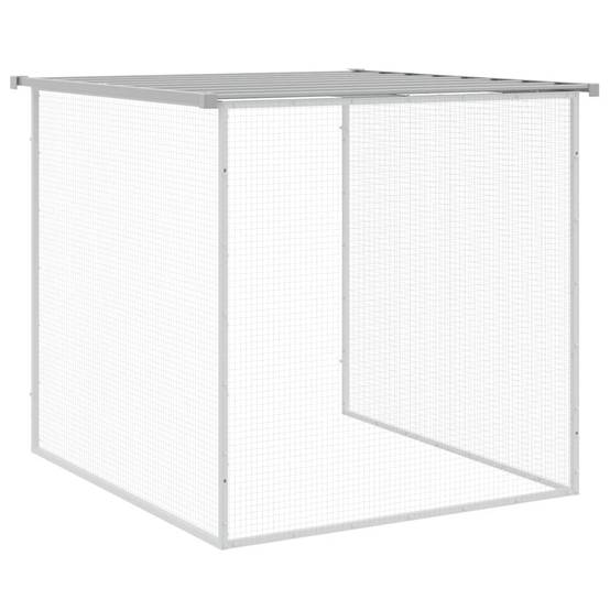 Grand enclos à poules 403 cm acier galvanisé avec toit protection Gris – ComfortXL Outdoor Living - Image 8
