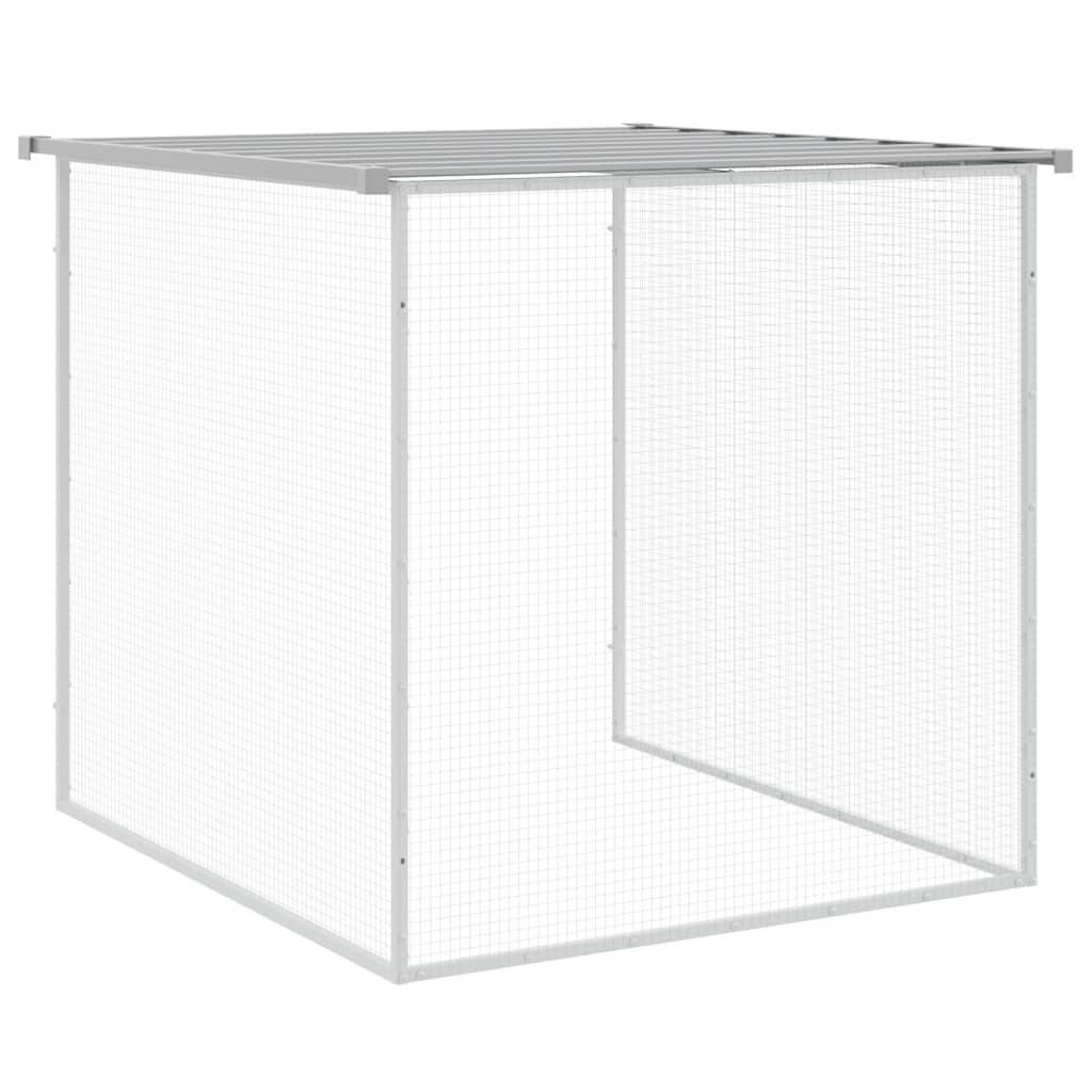 Grand enclos à poules 403 cm acier galvanisé avec toit protection Gris – ComfortXL Outdoor Living - Image 8