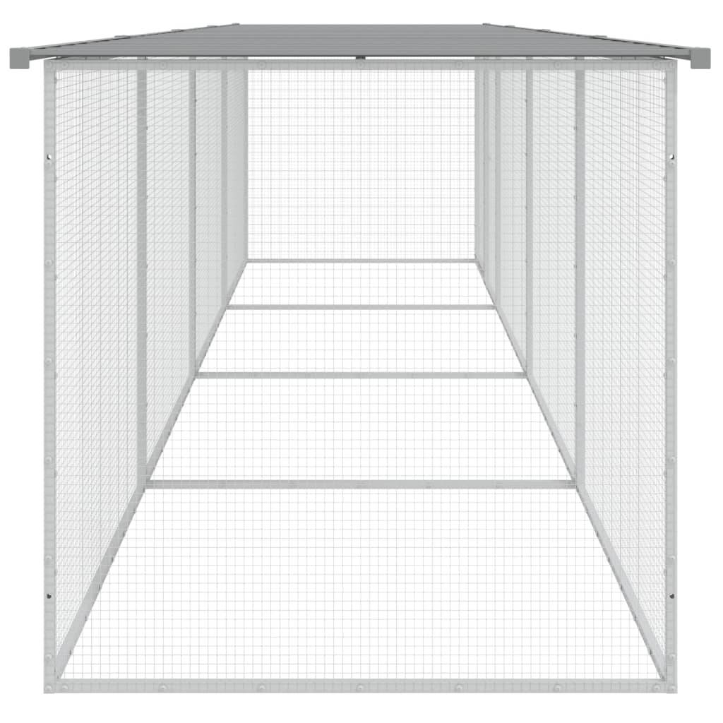 Grand enclos à poules 403 cm acier galvanisé avec toit protection Gris – ComfortXL Outdoor Living - Image 4