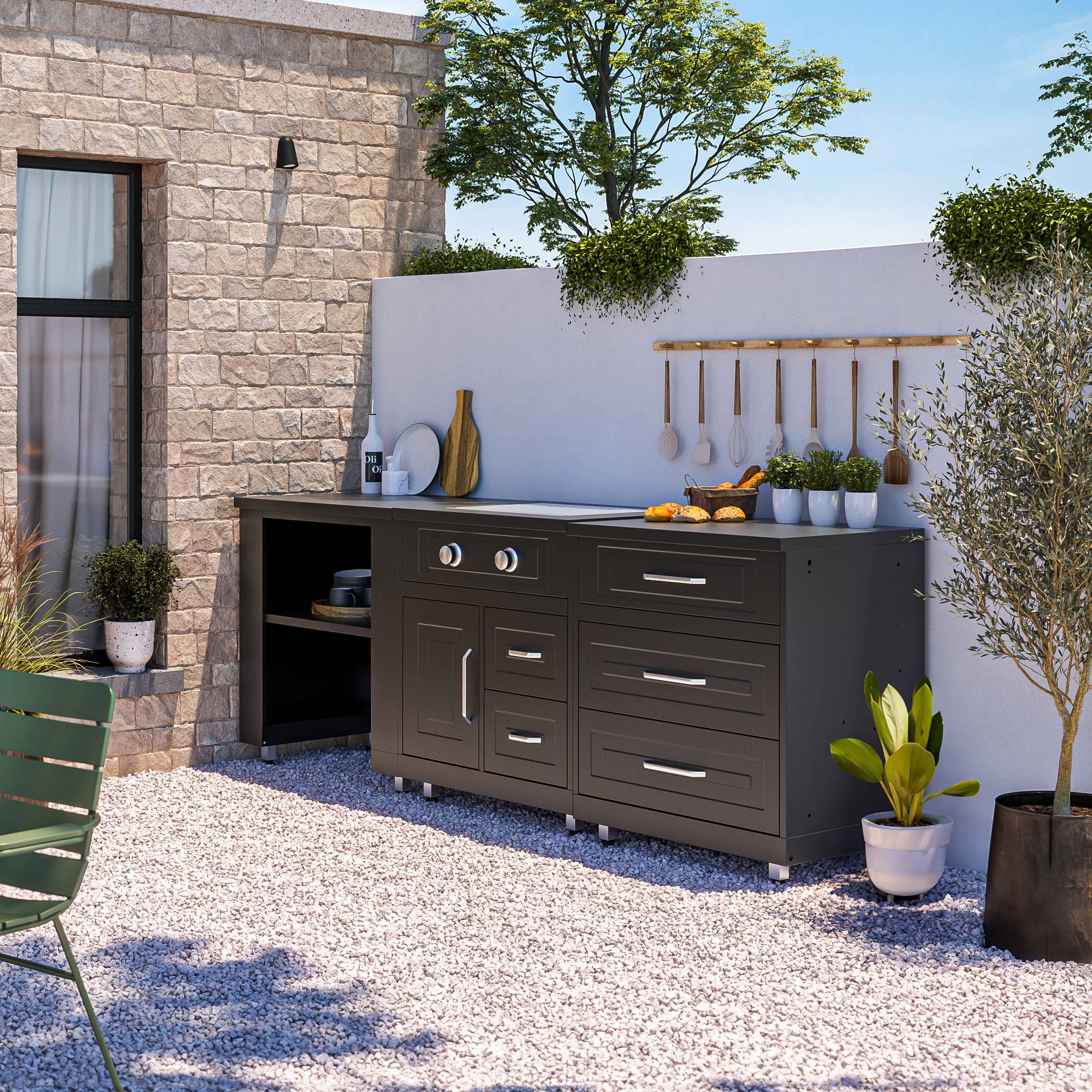 Oviala - Cuisine d'extérieur 3 modules avec gazinière Memphis - Oviala - Imagen 1