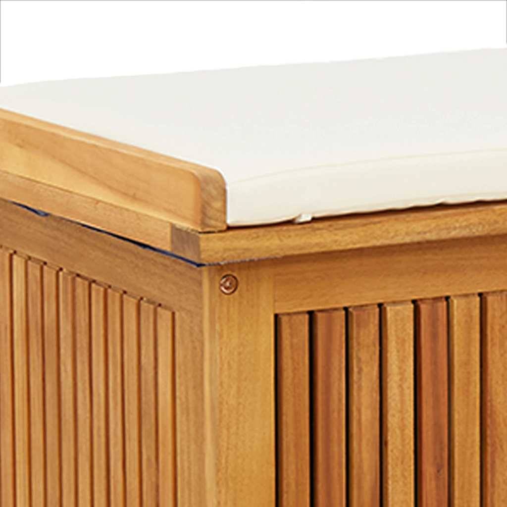 Coffre de jardin bois d'acacia naturel 90 x 50 x 60.5 cm - PANGIVO - Image 9