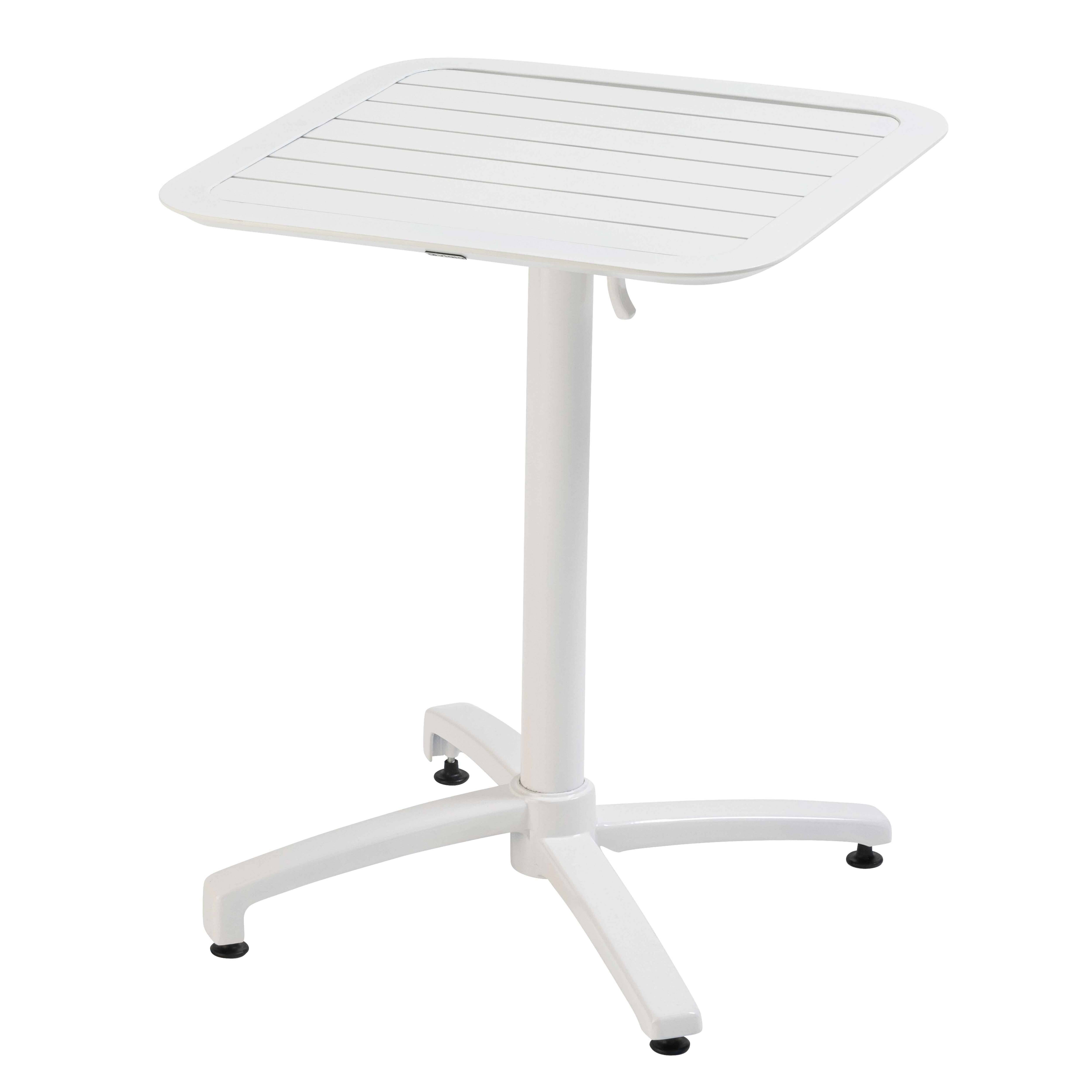 Oviala - Table de terrasse inclinable 60 x 60 cm et 2 chaises blanc Almada - Oviala - Imagen 2
