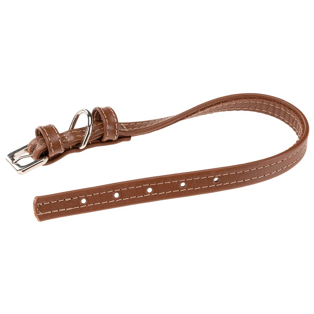 Ferplast - Collier pour Chiens VOGUE CF15/36, Cuir Véritable, Réglable, Boucle en Métal, Marron - Imagen 1