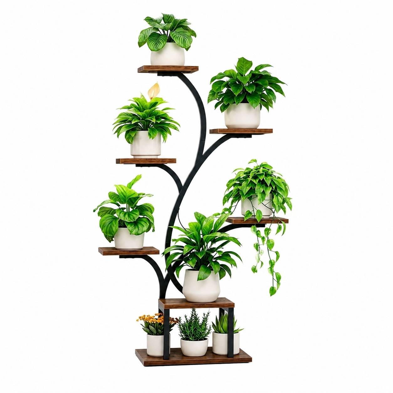 Étagère Plante D'angle 7 Niveaux Avec Lumières De Croissance Full Spectrum Réglable Et Minuterie - Image 1