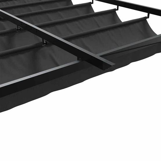 Pergola Murale Adossée Acier Toit Rétractable 3x3 m Anthracite pour Terrasse - ComfortXL Outdoor Living - Image 7