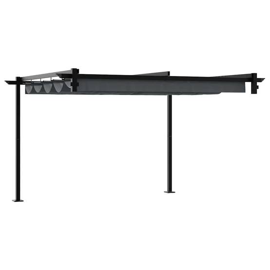 Pergola Murale Adossée Acier Toit Rétractable 3x3 m Anthracite pour Terrasse - ComfortXL Outdoor Living - Image 6