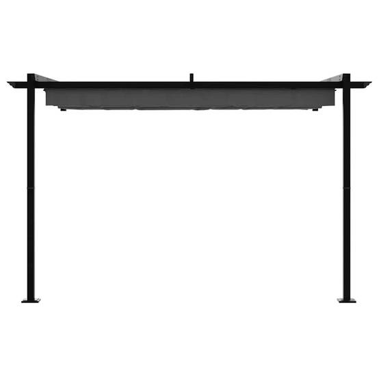 Pergola Murale Adossée Acier Toit Rétractable 3x3 m Anthracite pour Terrasse - ComfortXL Outdoor Living - Image 4