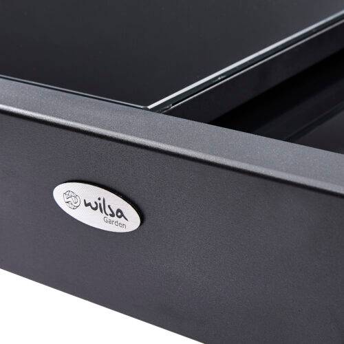 Wilsa Garden - Table Modulo 4/8 personnes structure en aluminium noire, plateau en verre noir - Imagen 6