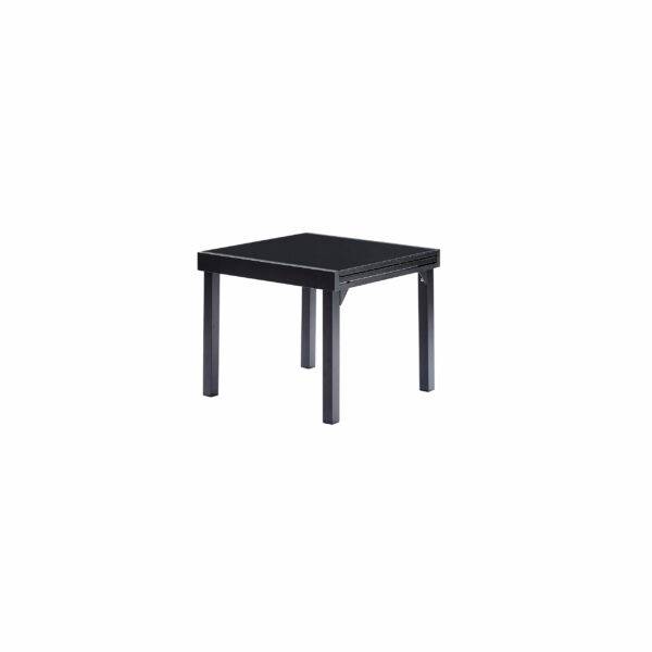 Wilsa Garden - Table Modulo 4/8 personnes structure en aluminium noire, plateau en verre noir - Imagen 2