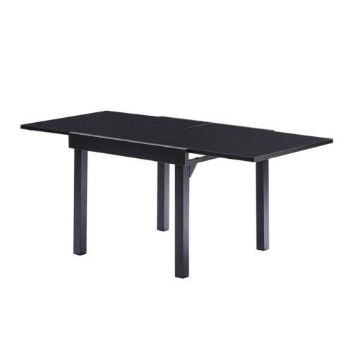 Wilsa Garden - Table Modulo 4/8 personnes structure en aluminium noire, plateau en verre noir - Imagen 3
