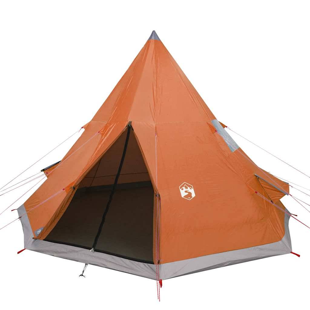 Tente familiale tipi grise et orange pour 8 personnes imperméable