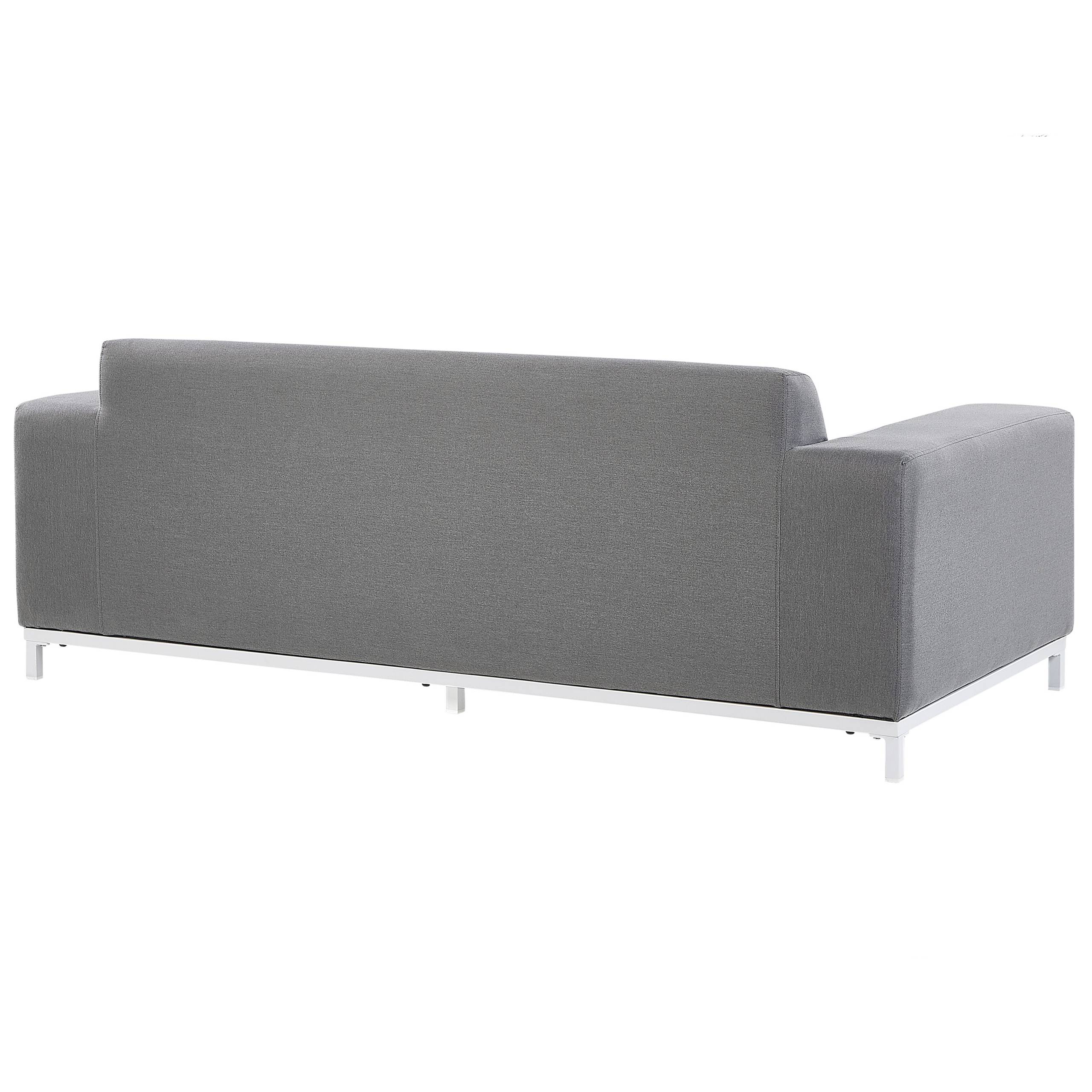 Beliani - Canapé de jardin, 2 Personnes Tissu Gris ROVIGO - Beliani - Imagen 5